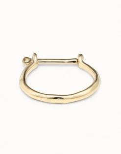 Bangle bracelet with a shackle shaped clasp