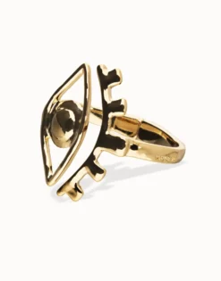 Bangle bracelet with a striking central eye
