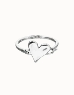 Bangle bracelet with heart detail