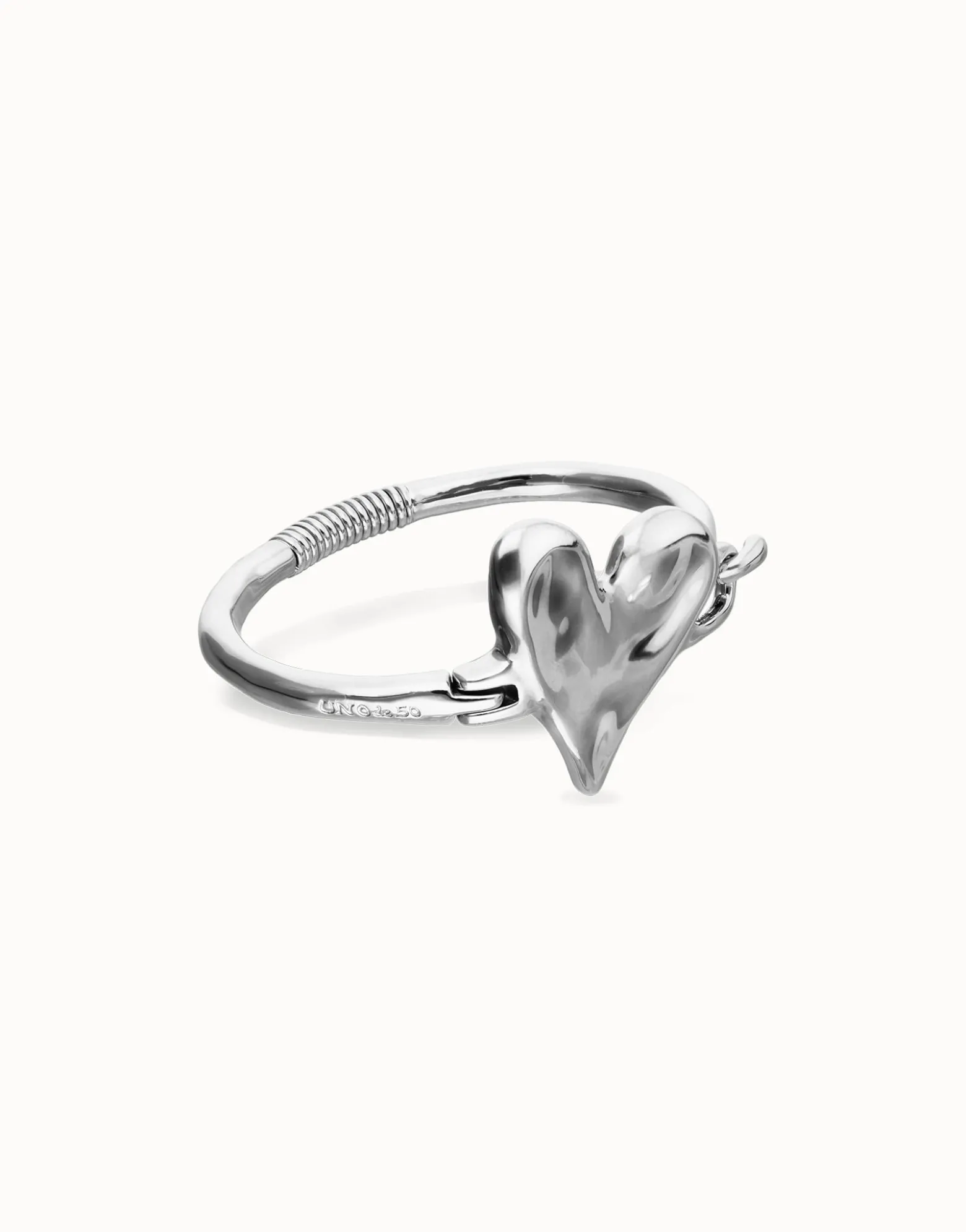 Bangle bracelet with heart detail