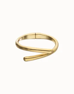 Bangle bracelet with intertwined organic shapes