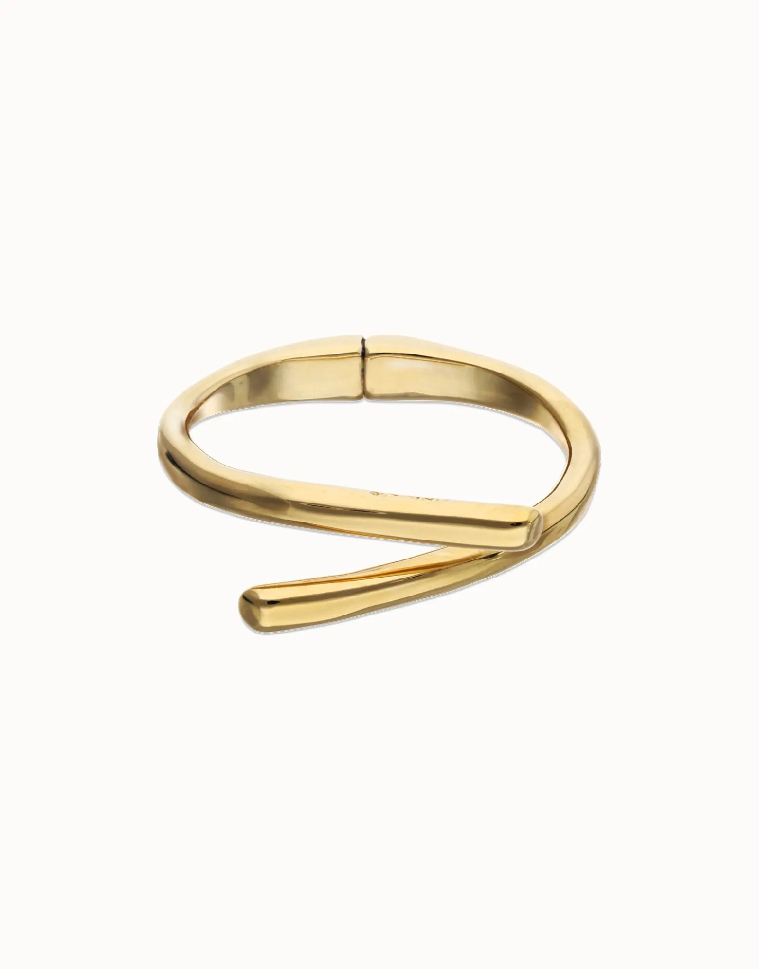 Bangle bracelet with intertwined organic shapes
