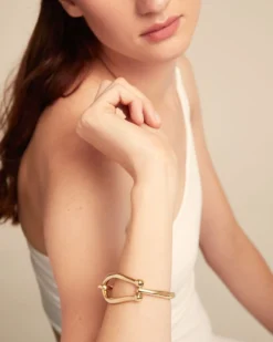 Bangle bracelet with large link