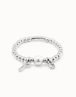Bangle bracelet with pearl