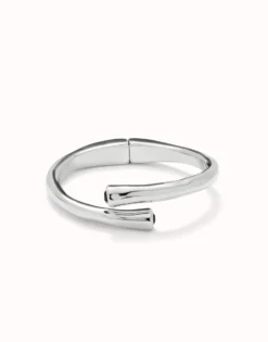 Bangle bracelet with two black crystal
