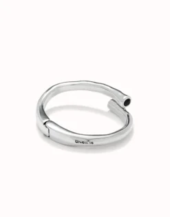 Bangle bracelet with two black crystal