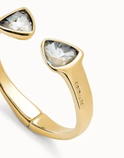 Bangle bracelet with two multicolored crystals