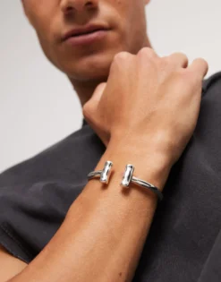 Bangle bracelet with two tubes