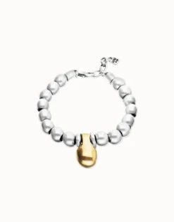 Beaded bracelet in a two-tone finish