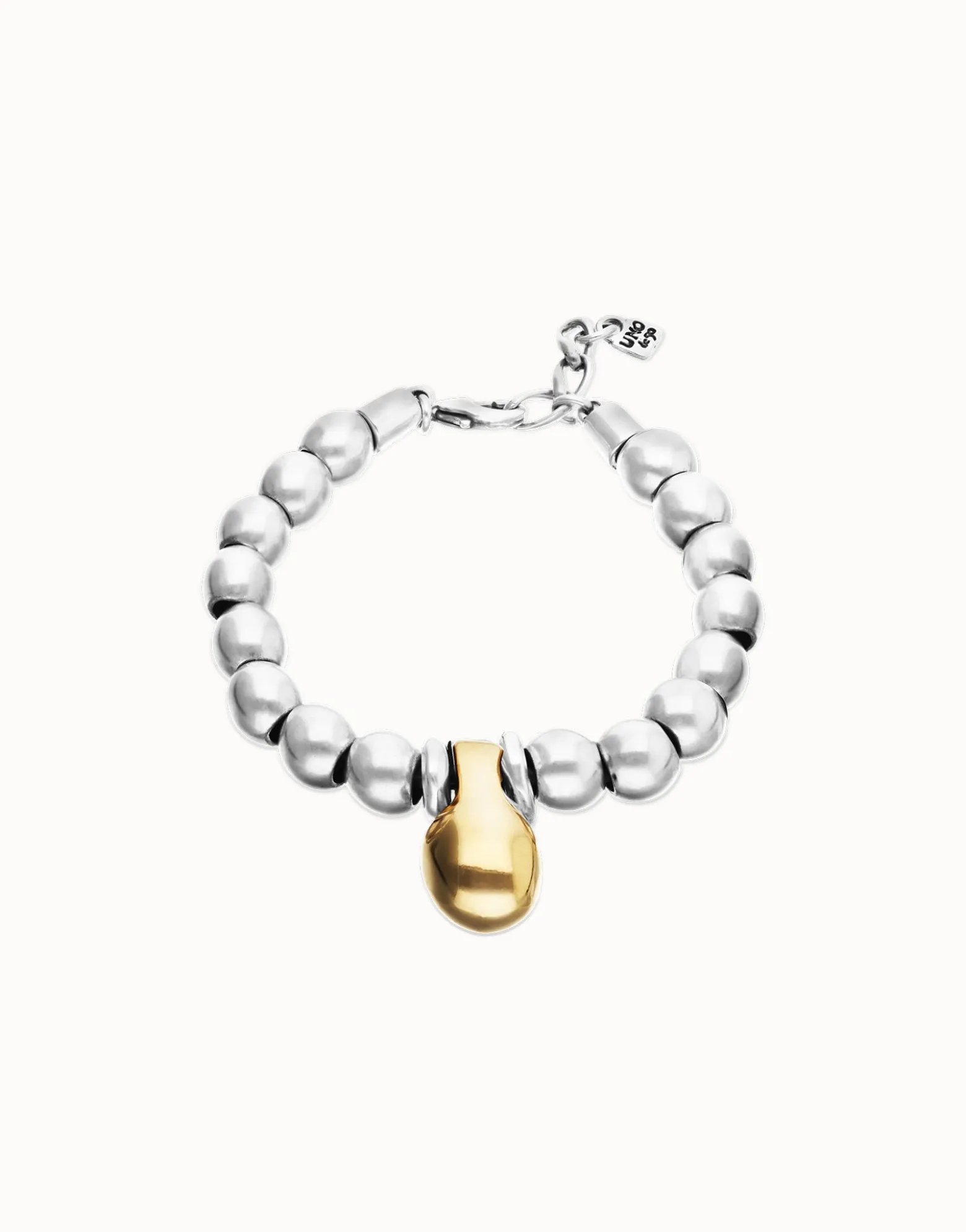 Beaded bracelet in a two-tone finish