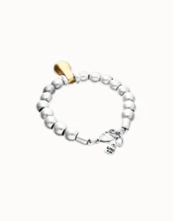 Beaded bracelet in a two-tone finish