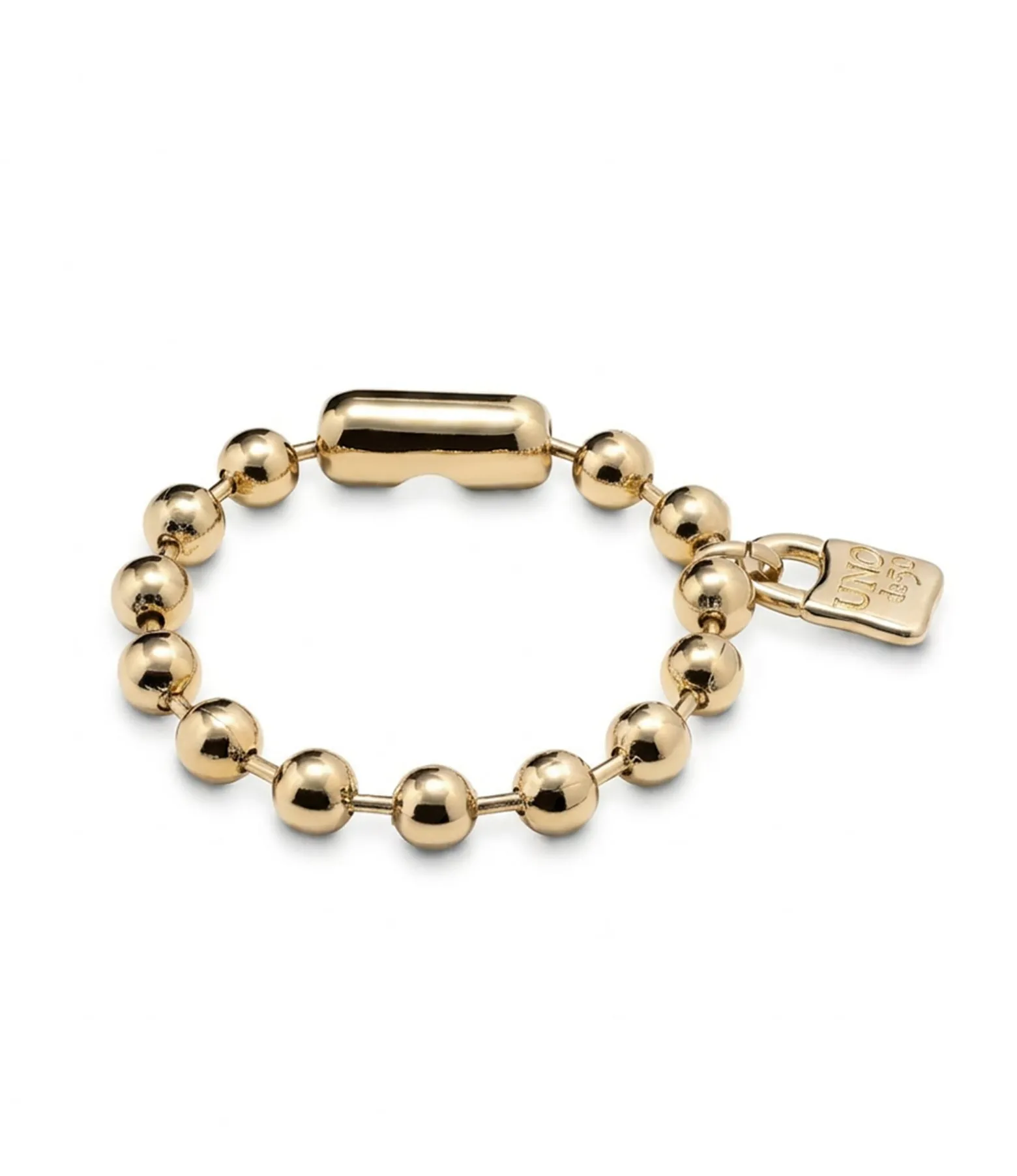 Beaded bracelet with a padlock charm