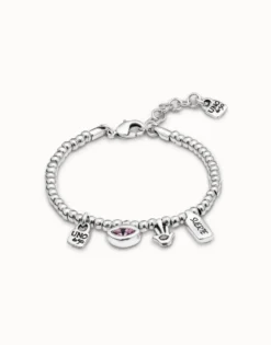 Beaded bracelet with charms