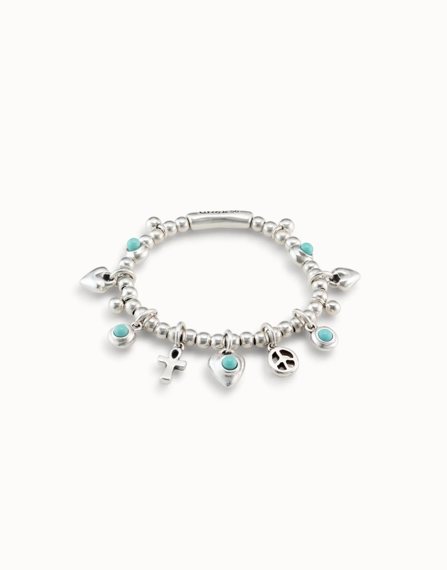 Beaded bracelet with charms