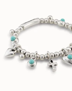 Beaded bracelet with charms