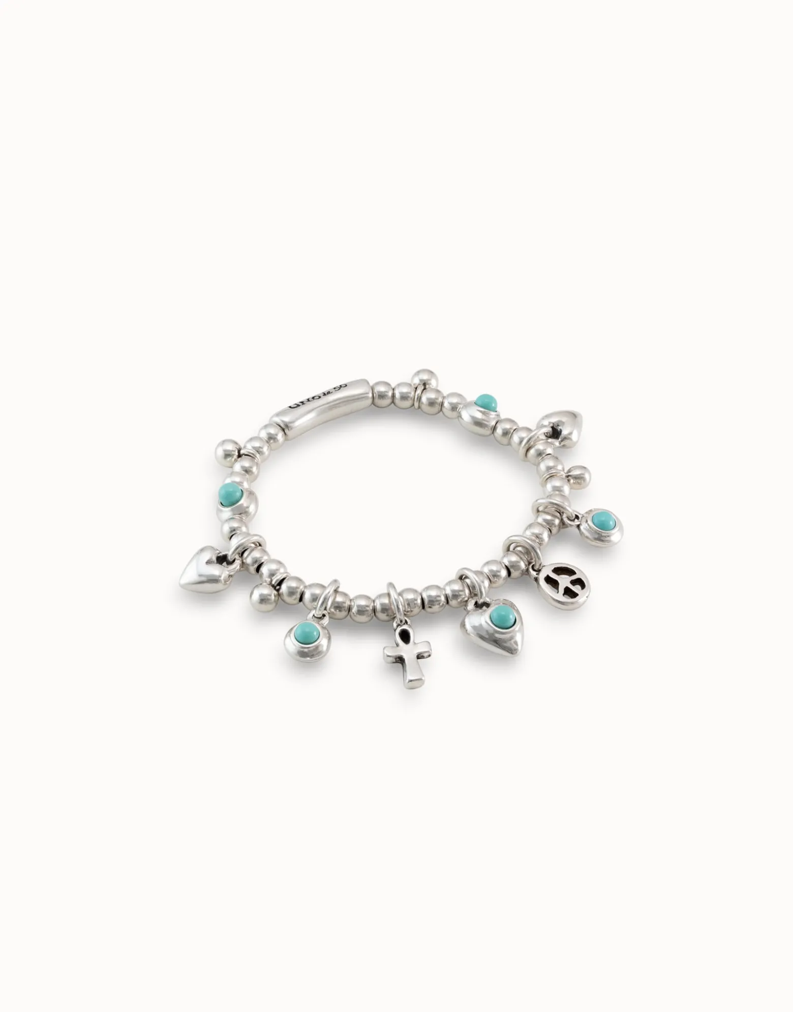 Beaded bracelet with charms