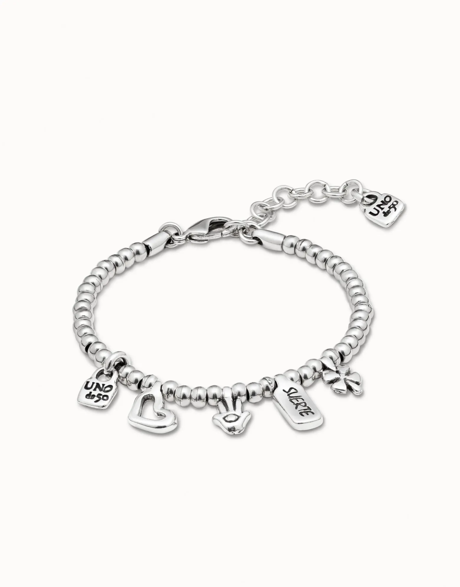 Beaded bracelet with charms