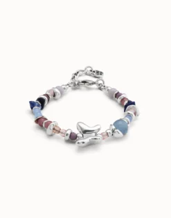 Beaded bracelet with multicolor handmade crystals