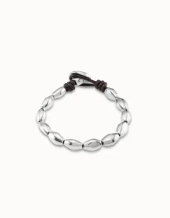 Beaded leather bracelet