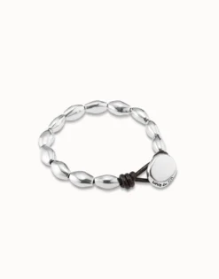 Beaded leather bracelet