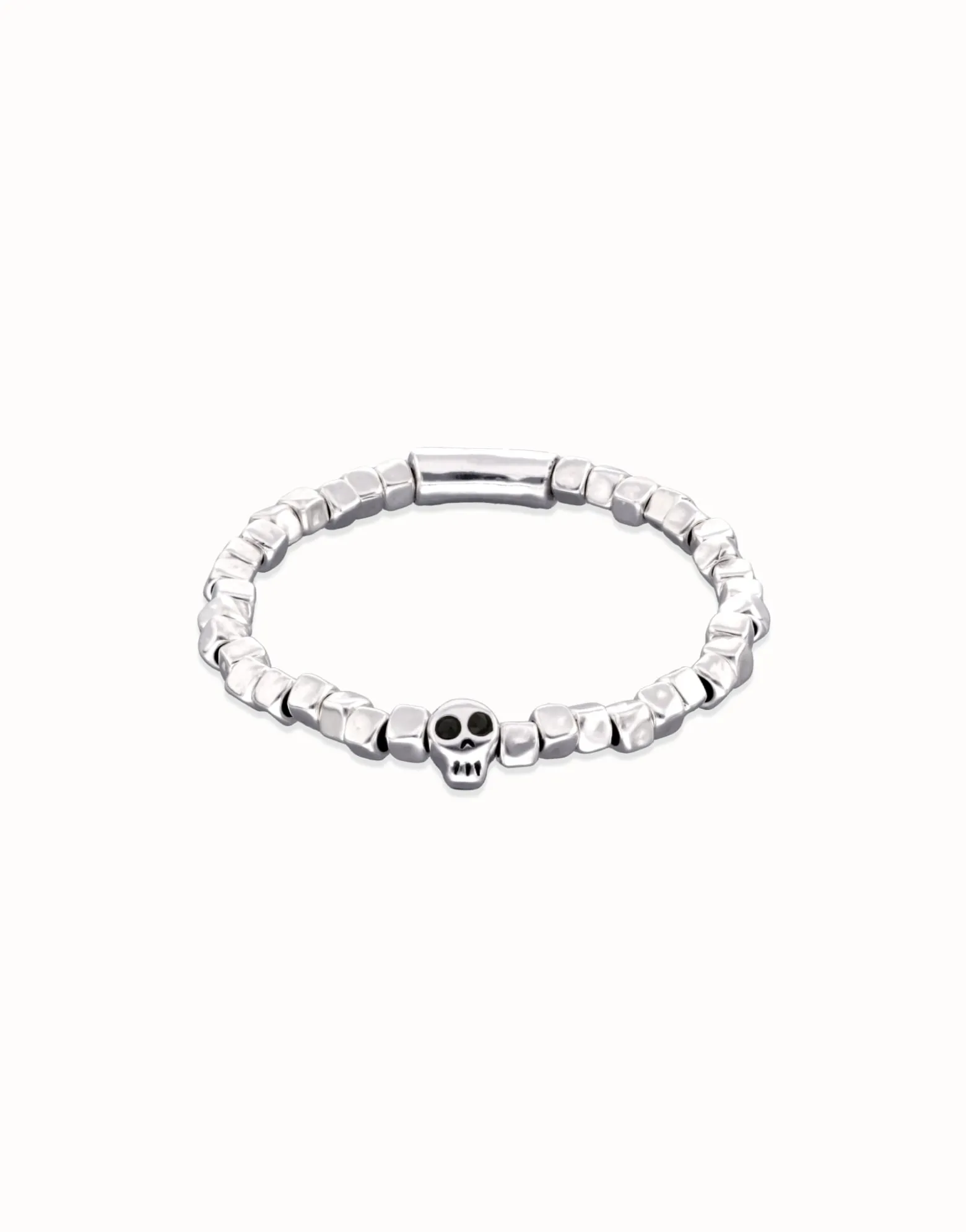 Beaded stretch bracelet with a skull