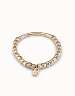 Beaded stretch bracelet with tubular piece