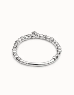 Beaded stretch bracelet with tubular piece
