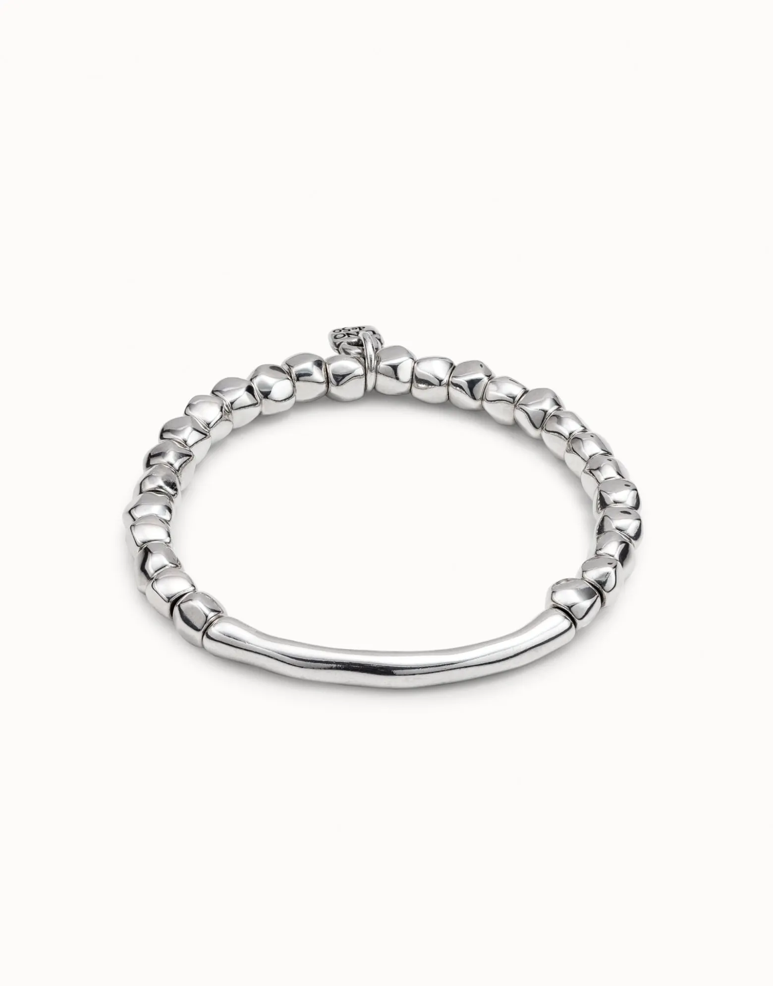 Beaded stretch bracelet with tubular piece
