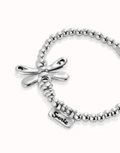 Beaded stretch bracelet with a dragonfly