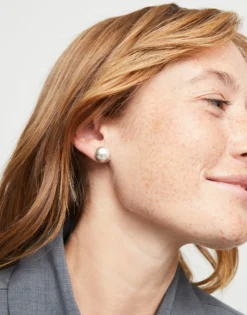 Bead shaped stud earrings