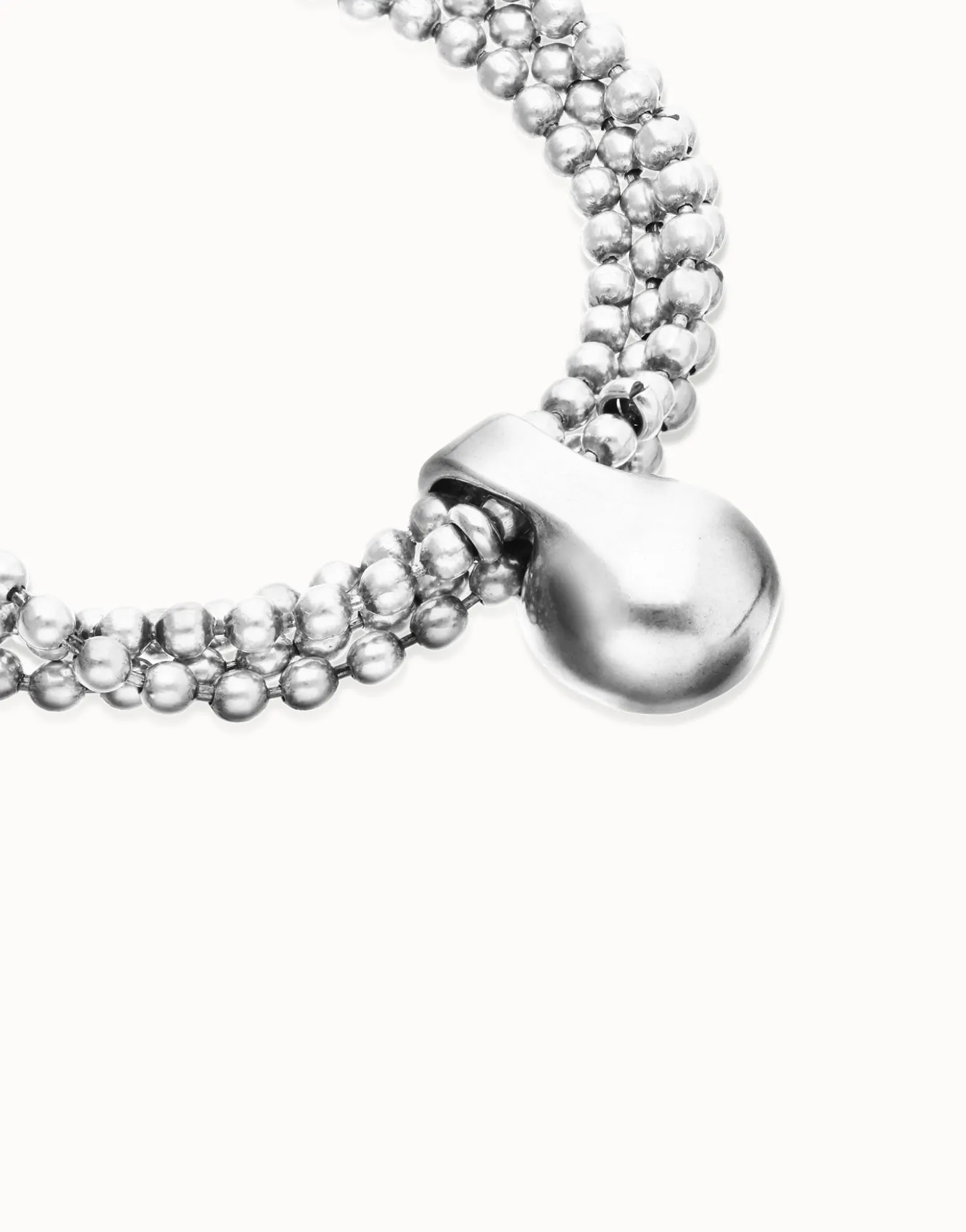 Bracelet with silver threads and large sphere