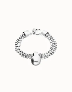 Bracelet with silver threads and large sphere