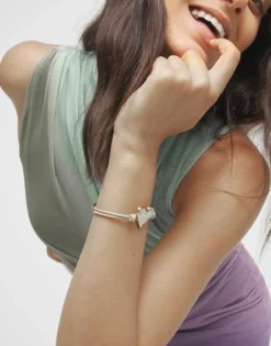 Camel leather bracelet with heart detail