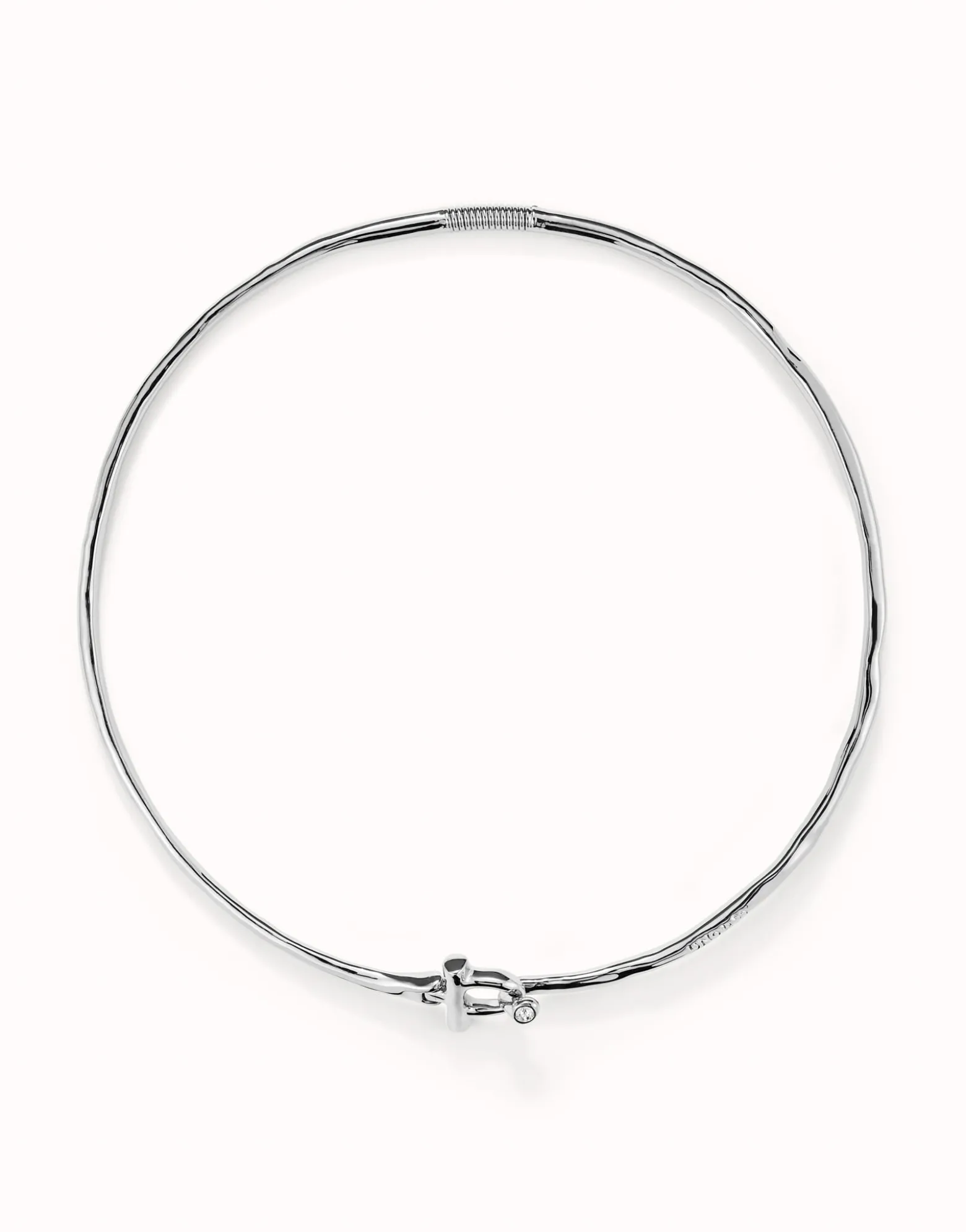 Choker necklace with front clasp and white topaz