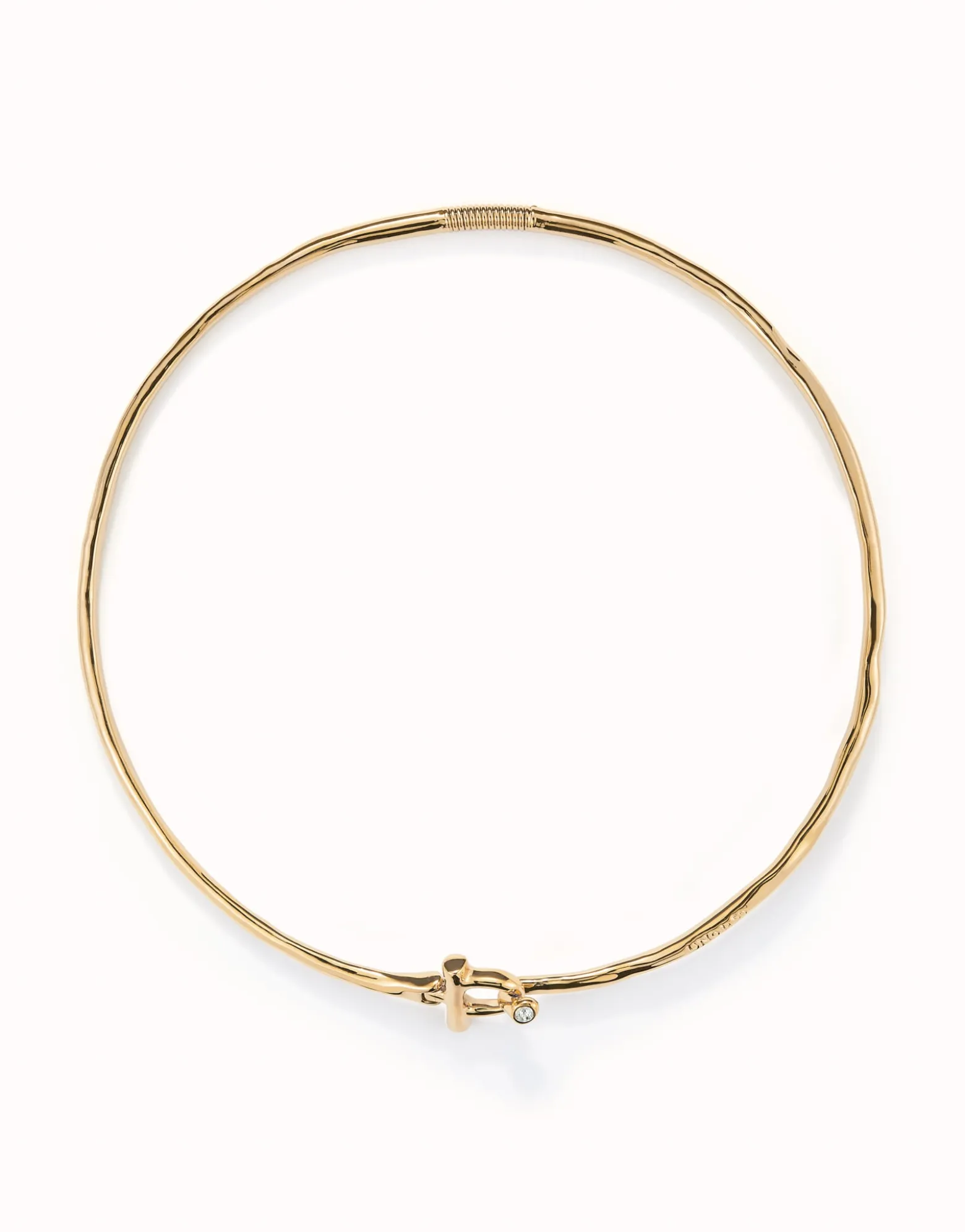Choker necklace with front clasp and white topaz