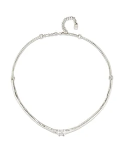 Choker necklace with white cubic zirconia