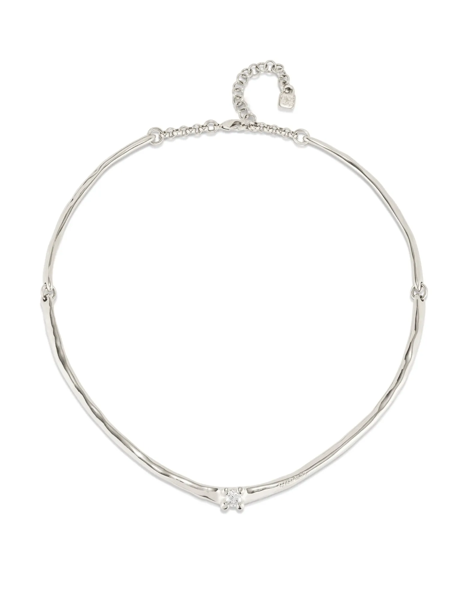 Choker necklace with white cubic zirconia