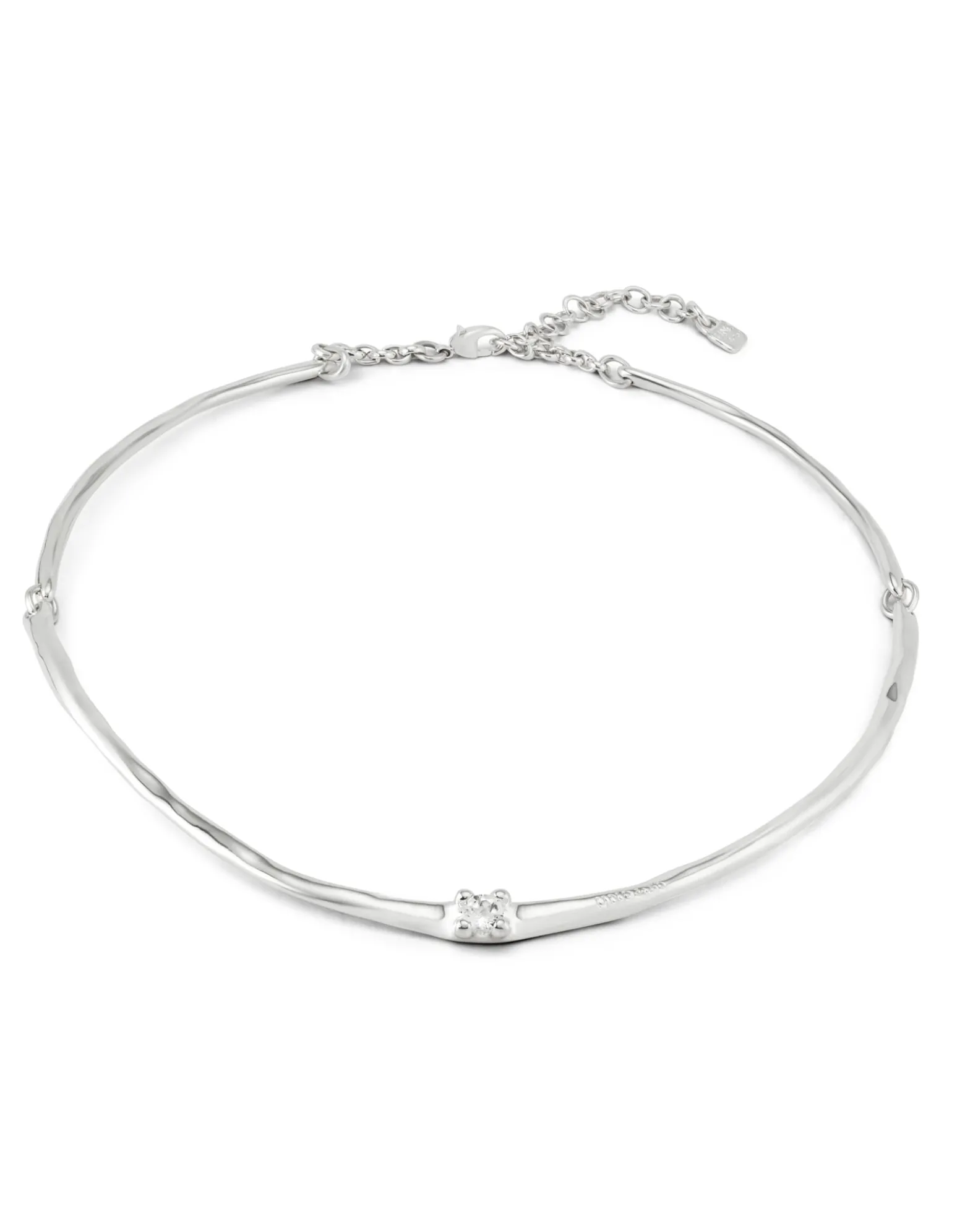 Choker necklace with white cubic zirconia
