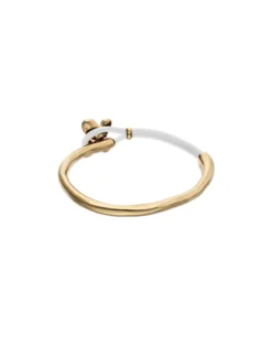 Cream leather bracelet with butterfly ornament