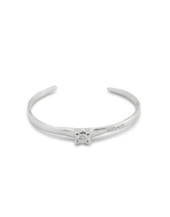 Cuff bracelet with blue cubic zirconia