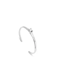 Cuff bracelet with blue cubic zirconia