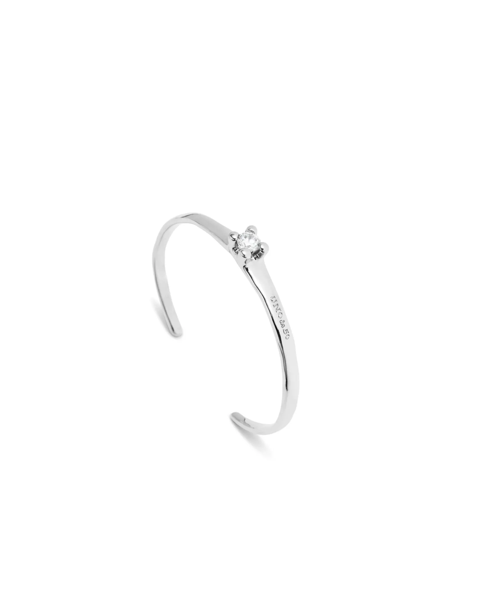 Cuff bracelet with blue cubic zirconia