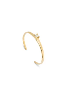 Cuff bracelet with blue cubic zirconia