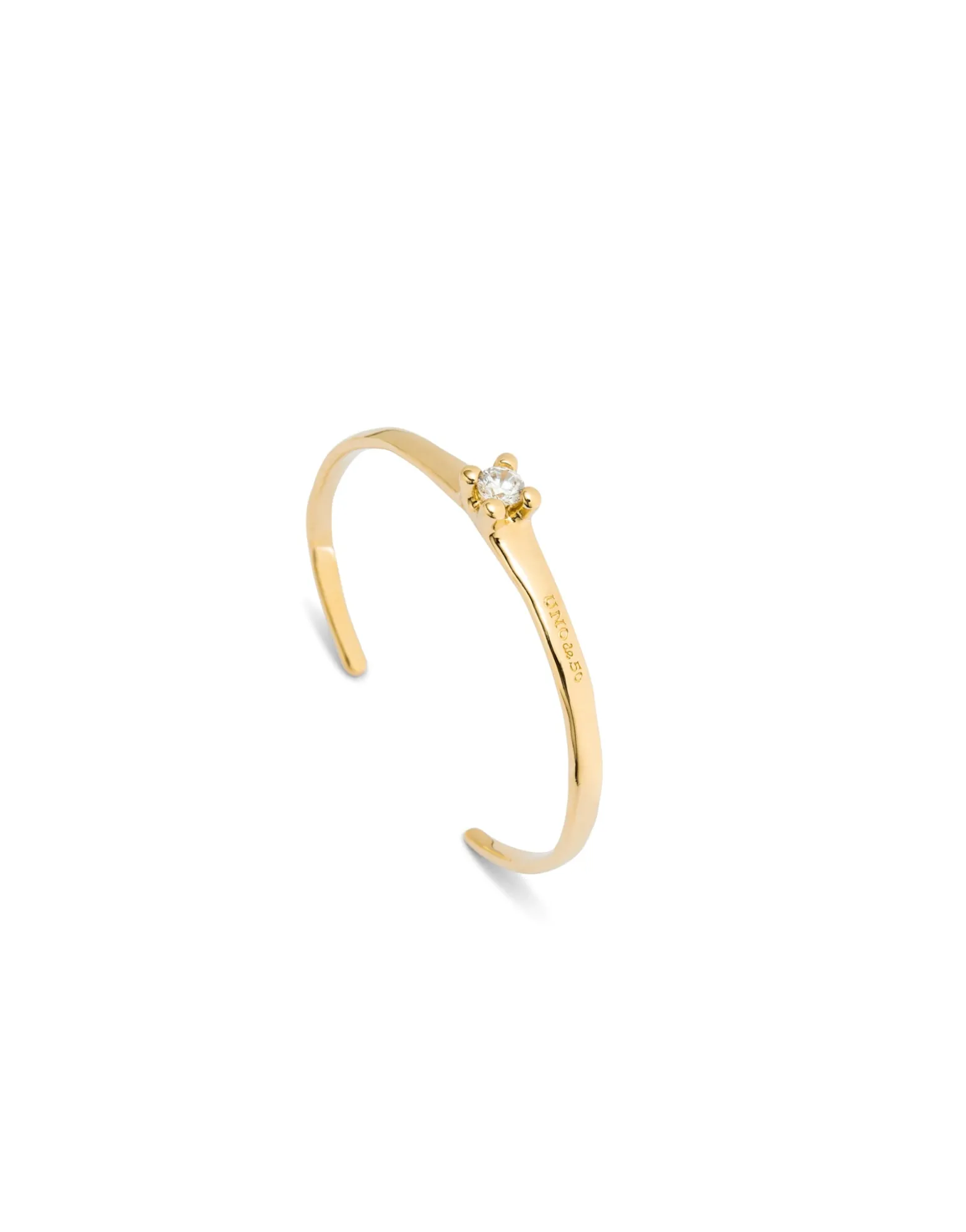 Cuff bracelet with blue cubic zirconia
