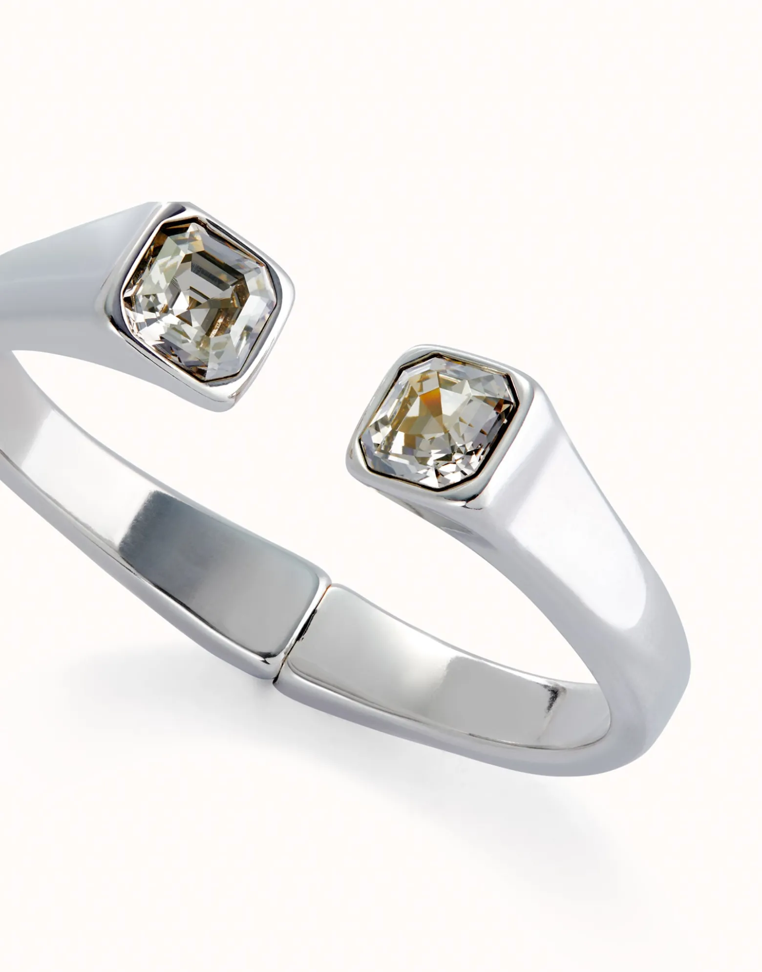 Cuff bracelet with white crystal