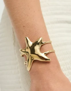 Doble bangle bracelet with starfish