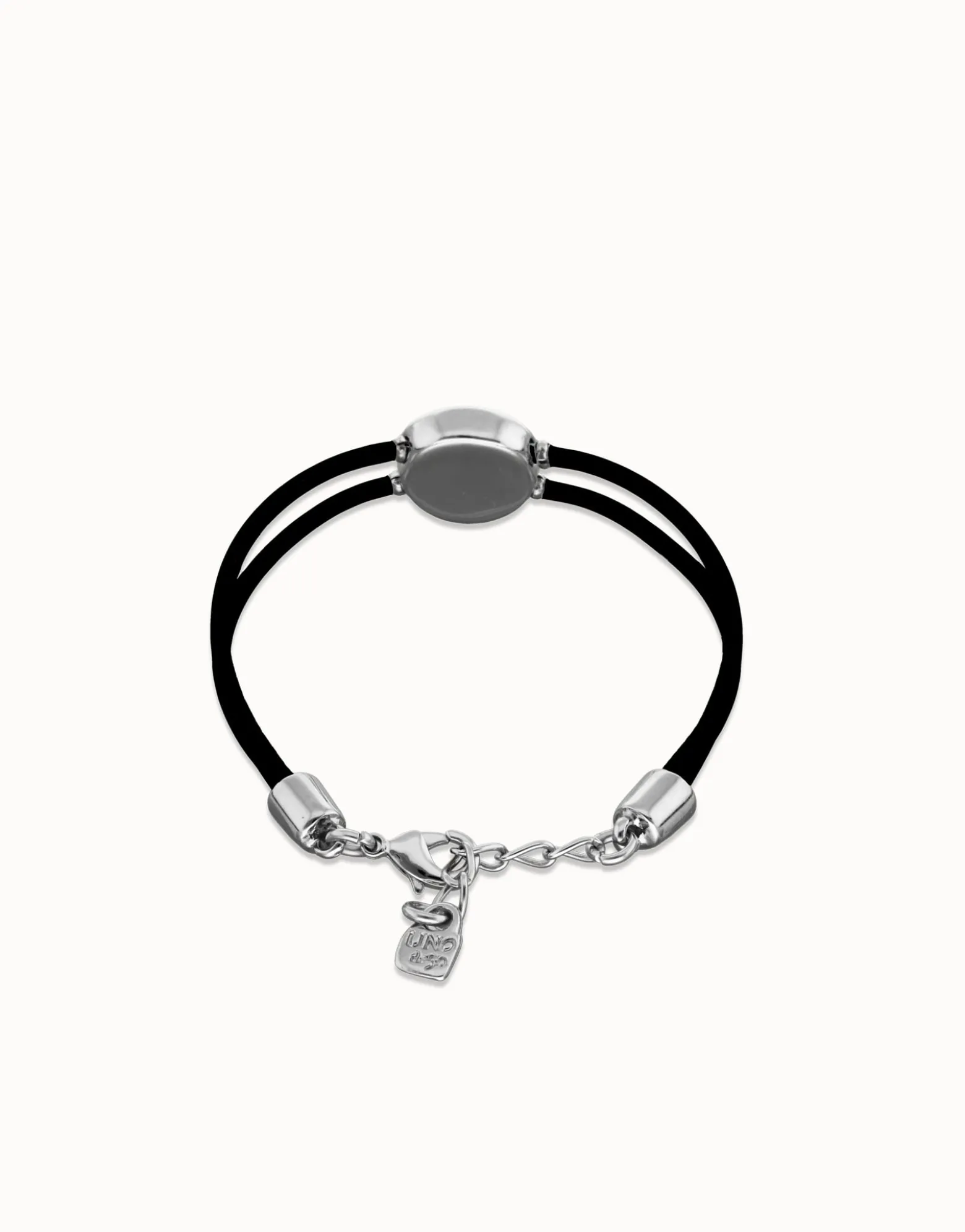 Double black leather birthstone bracelet with eye