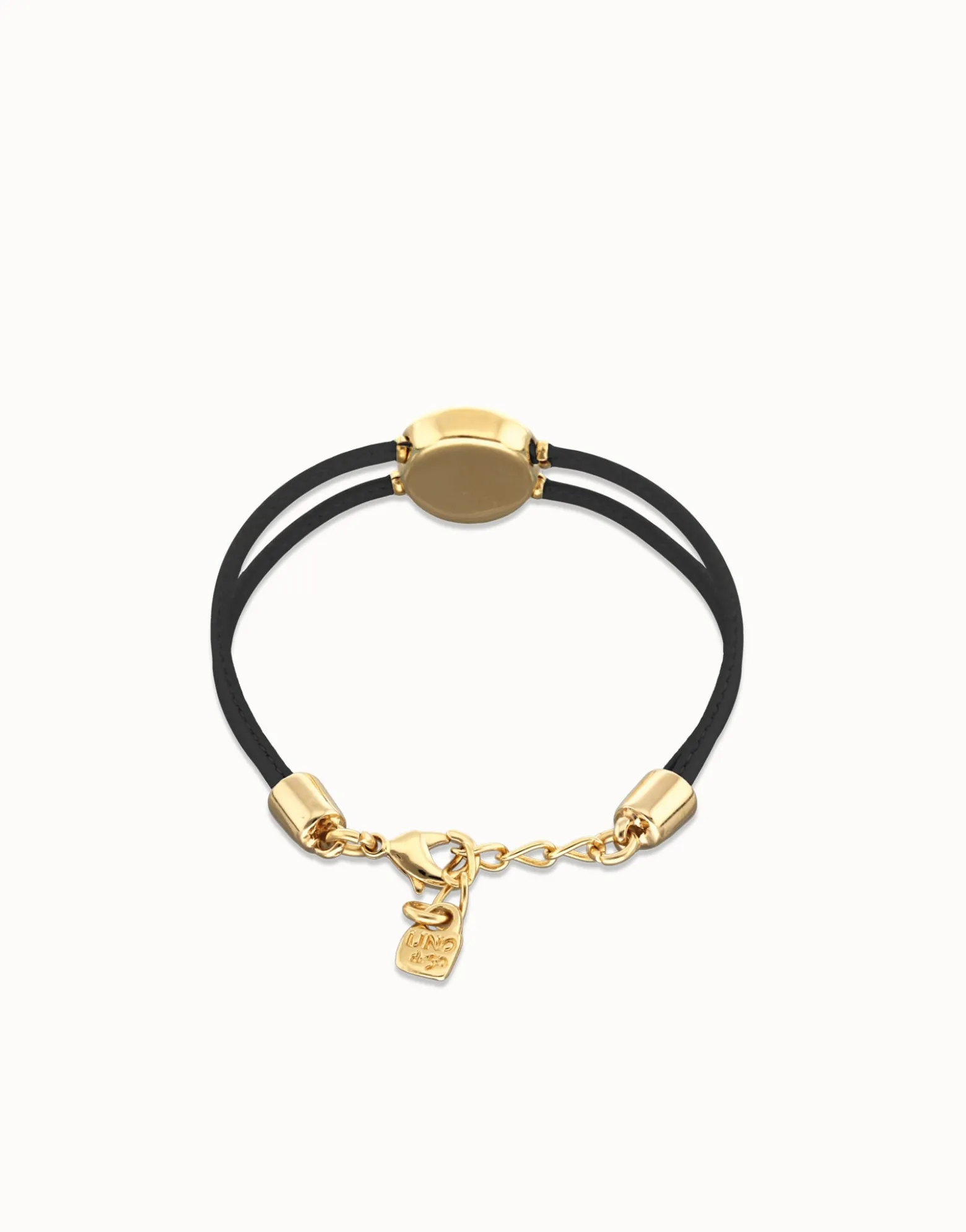 Double black leather birthstone bracelet with eye