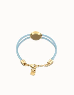Double blue leather birthstone bracelet with eye