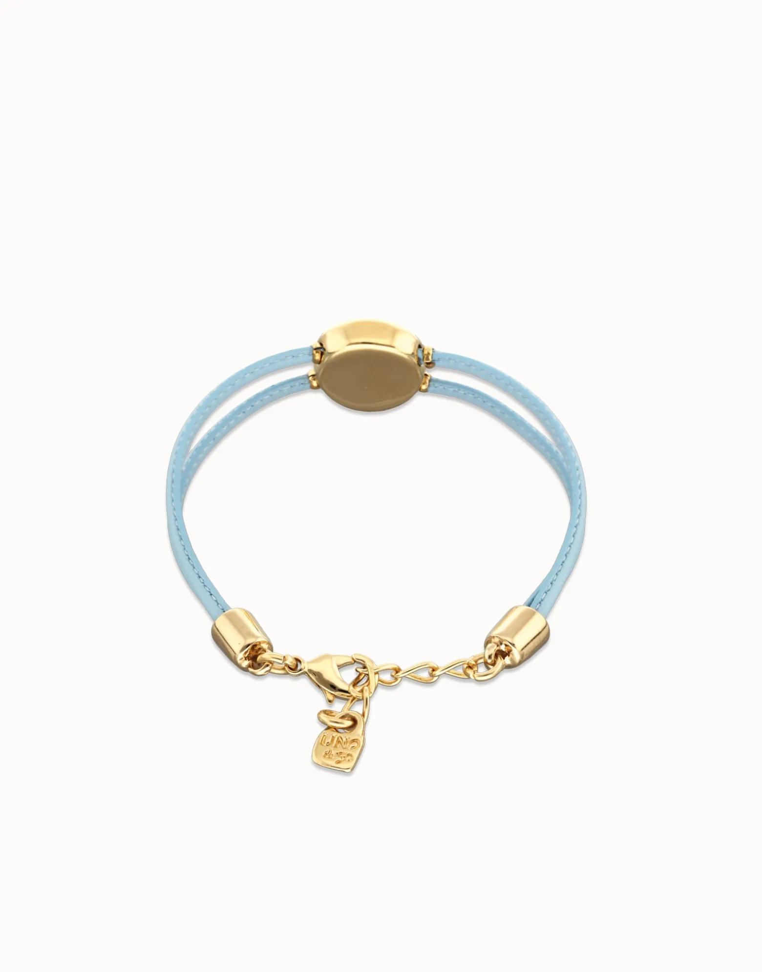 Double blue leather birthstone bracelet with eye